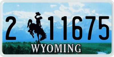 WY license plate 211675