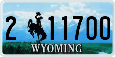 WY license plate 211700