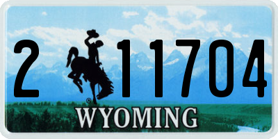 WY license plate 211704