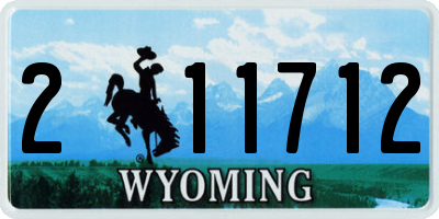 WY license plate 211712