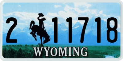 WY license plate 211718