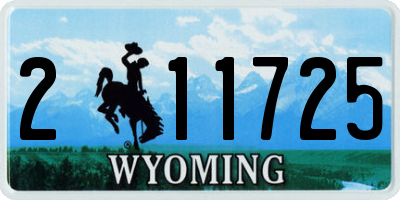 WY license plate 211725