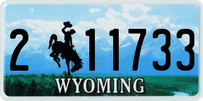WY license plate 211733