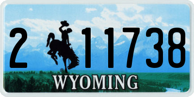 WY license plate 211738