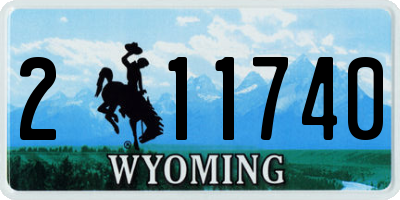 WY license plate 211740