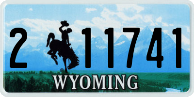 WY license plate 211741