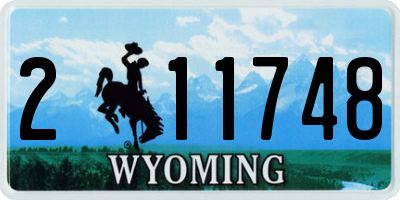 WY license plate 211748