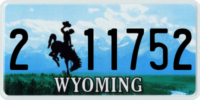 WY license plate 211752