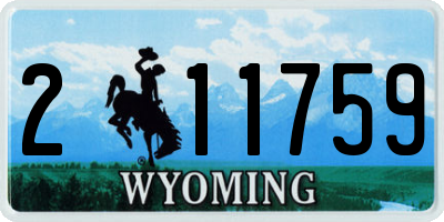 WY license plate 211759