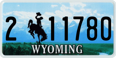 WY license plate 211780