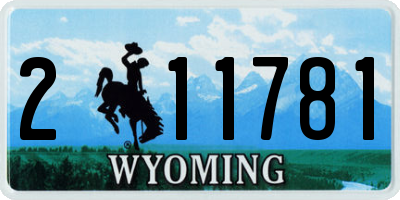 WY license plate 211781