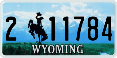 WY license plate 211784