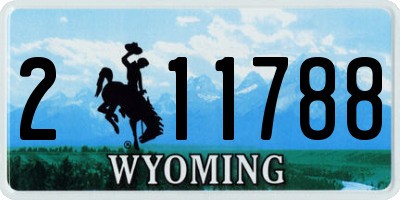 WY license plate 211788