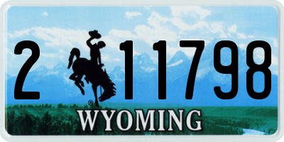 WY license plate 211798