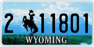 WY license plate 211801