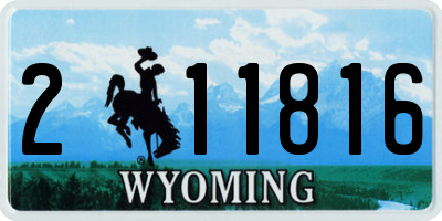 WY license plate 211816