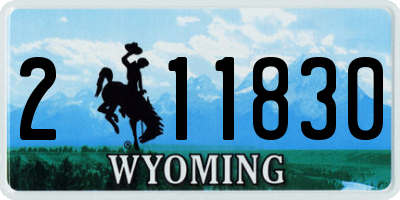 WY license plate 211830
