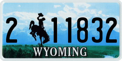 WY license plate 211832