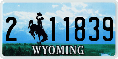 WY license plate 211839