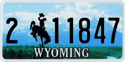 WY license plate 211847