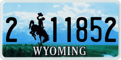 WY license plate 211852