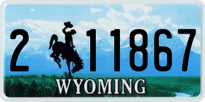 WY license plate 211867