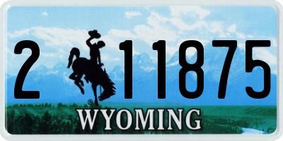 WY license plate 211875