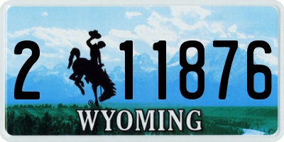 WY license plate 211876