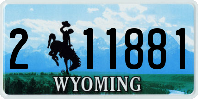 WY license plate 211881