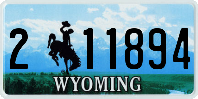 WY license plate 211894