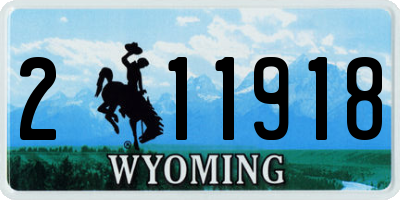 WY license plate 211918