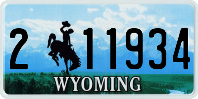 WY license plate 211934