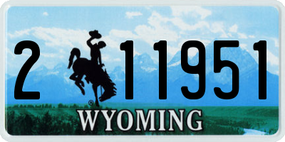 WY license plate 211951