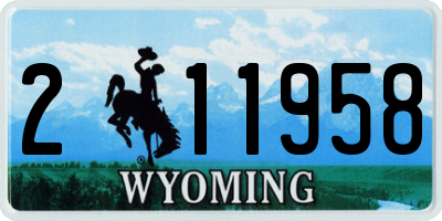 WY license plate 211958