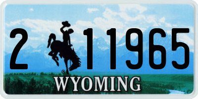 WY license plate 211965