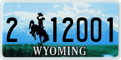 WY license plate 212001
