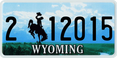 WY license plate 212015