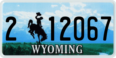 WY license plate 212067