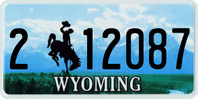 WY license plate 212087