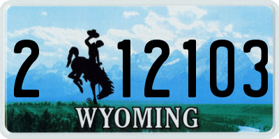 WY license plate 212103
