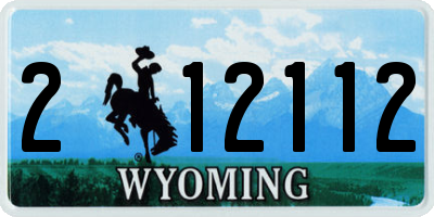WY license plate 212112