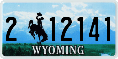 WY license plate 212141