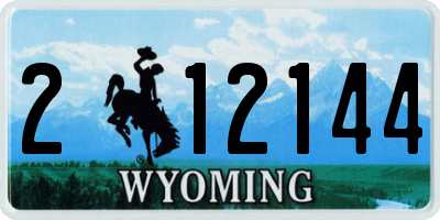 WY license plate 212144