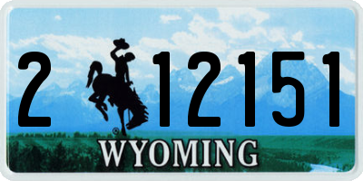 WY license plate 212151