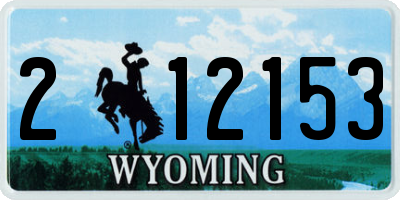 WY license plate 212153