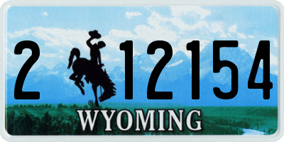 WY license plate 212154