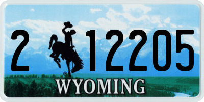 WY license plate 212205