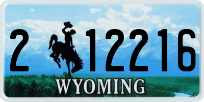 WY license plate 212216