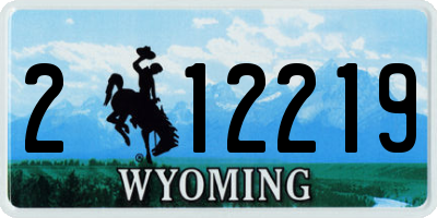 WY license plate 212219