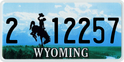 WY license plate 212257